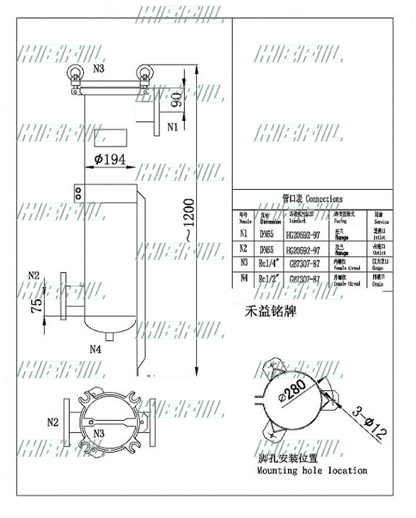 HJDG不锈钢单袋式过滤器（龟背式）框体结构