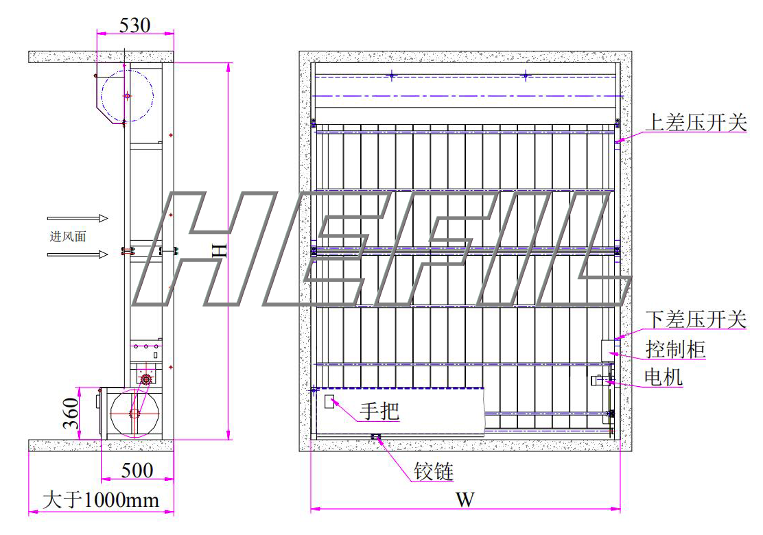 HRF自动卷绕式过滤器框体结构